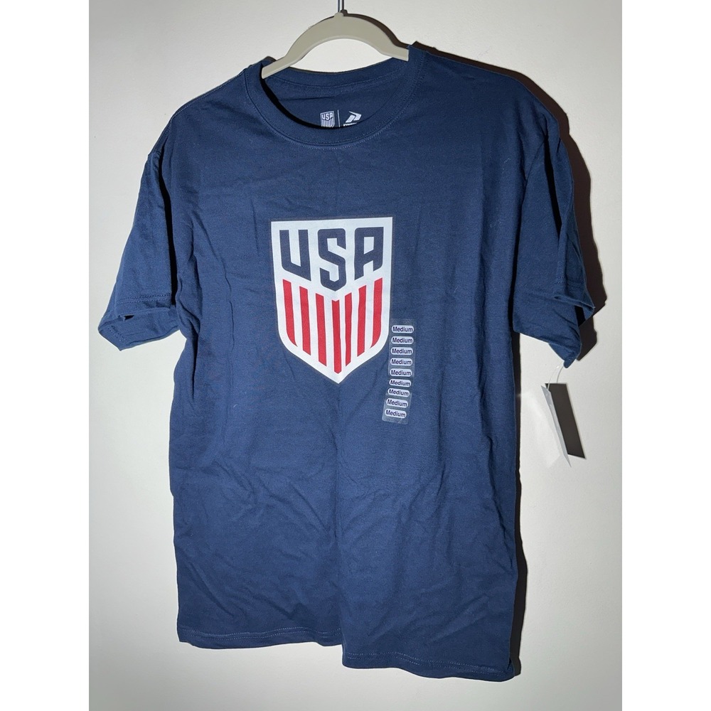 USA Official National Soccer Team Crest Navy 100% Cotton Men's Size M NWT